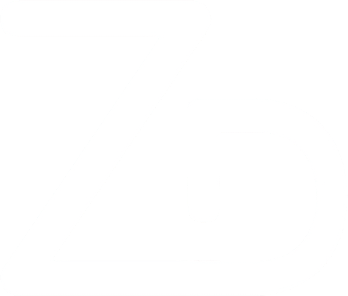 White lines creating Z and D letter on red background.